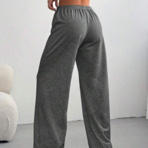 Solid Loose Tie Pants – กางเกงขายาวหลวมสีพื้นผูกเชือก