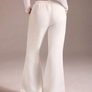 Solid Fleece Elastic Pants – กางเกงผ้าฟลีซเอวยางยืดสีพื้น