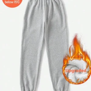 Grey Thick Fleece Jogger – กางเกงวอร์มบุสำลีหนาสีเทา