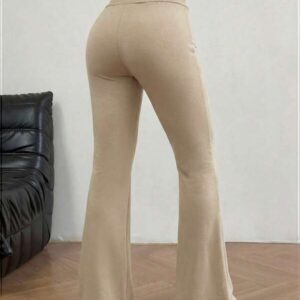 Apricot Embroidered Flare Pants – กางเกงขาบานถักปักลายสีแอปริคอท
