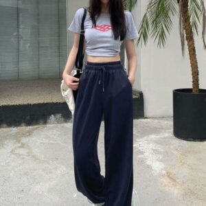 Color Block Tie Front Jogger – กางเกงวอร์มตัดสีผูกหน้า