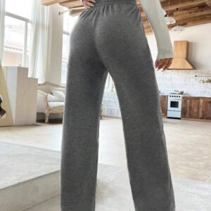 Solid Wide Drawstring Pants – กางเกงขากว้างสีพื้นเชือกรูด