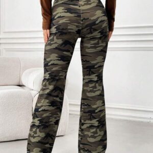 Camo Flare Drawstring Pants – กางเกงขาบานลายพรางเชือกรูด