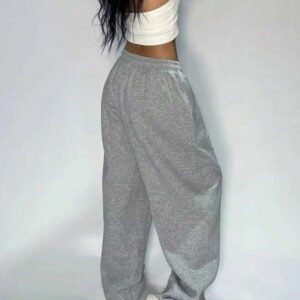 Loose Tie Waist Women Jogger – กางเกงวอร์มหลวมมีเชือกผูกเอว