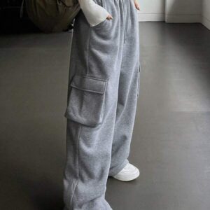 Side Pocket Solid Jogger Fall – กางเกงจ็อกเกอร์สีพื้นกระเป๋าข้างฤดูใบไม้ร่วง