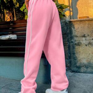 Contrast Border Loose Tie Pants – กางเกงหลวมขอบตัดสีผูกเอว