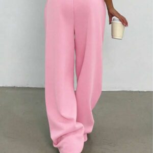 Letter Embroidered Comfy Chic Jogger – กางเกงวอร์มปักตัวอักษรสบายและหรูหรา