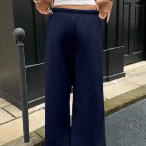 Navy Bow Front School Jogger – กางเกงวอร์มผูกโบว์หน้าสีกรมท่า