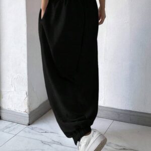 Ankle Tie Drawstring Loose Jogger – กางเกงวอร์มผูกข้อเท้าหลวมเชือกรูดเอว